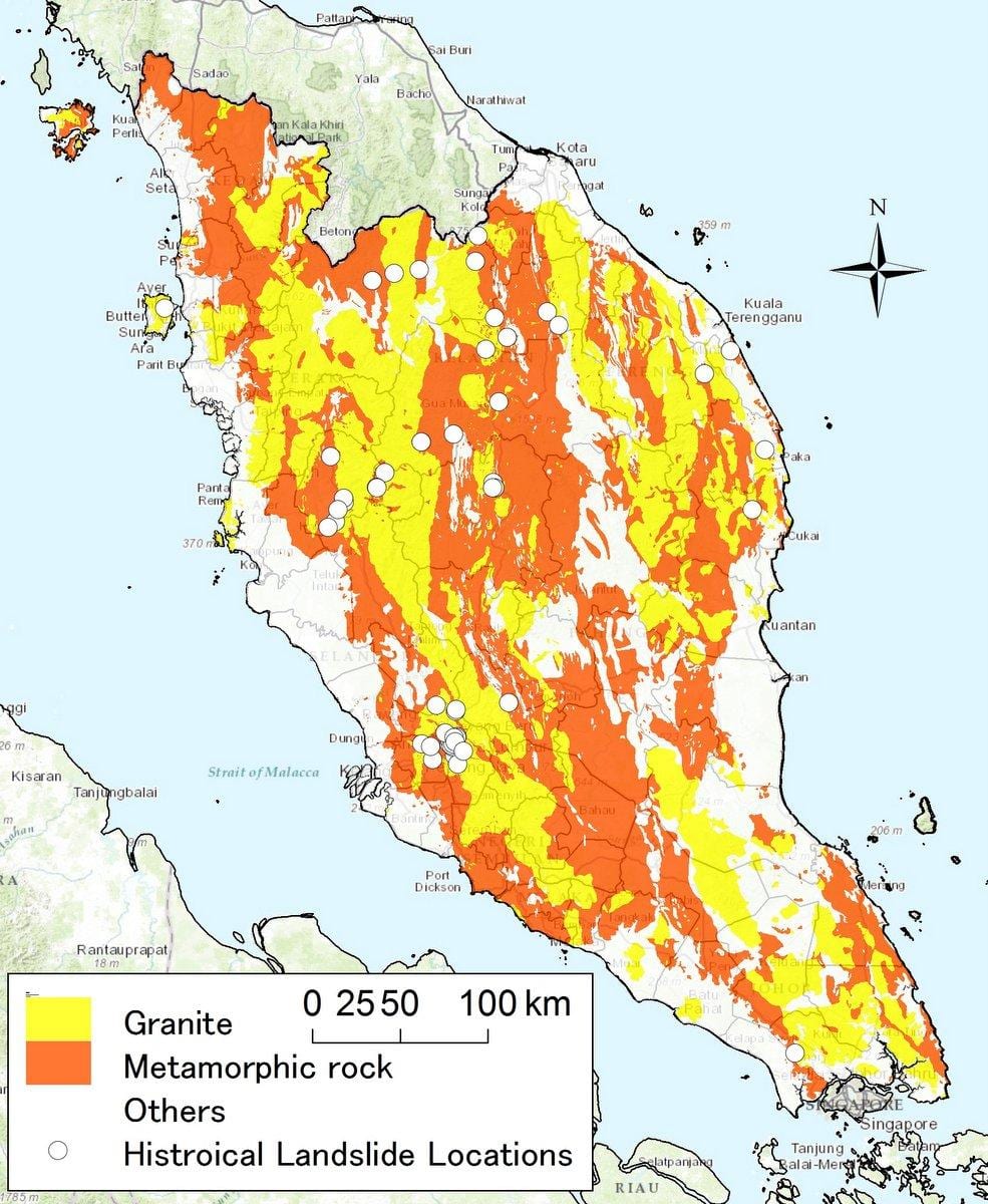 Geoloji xəritə Malayziya