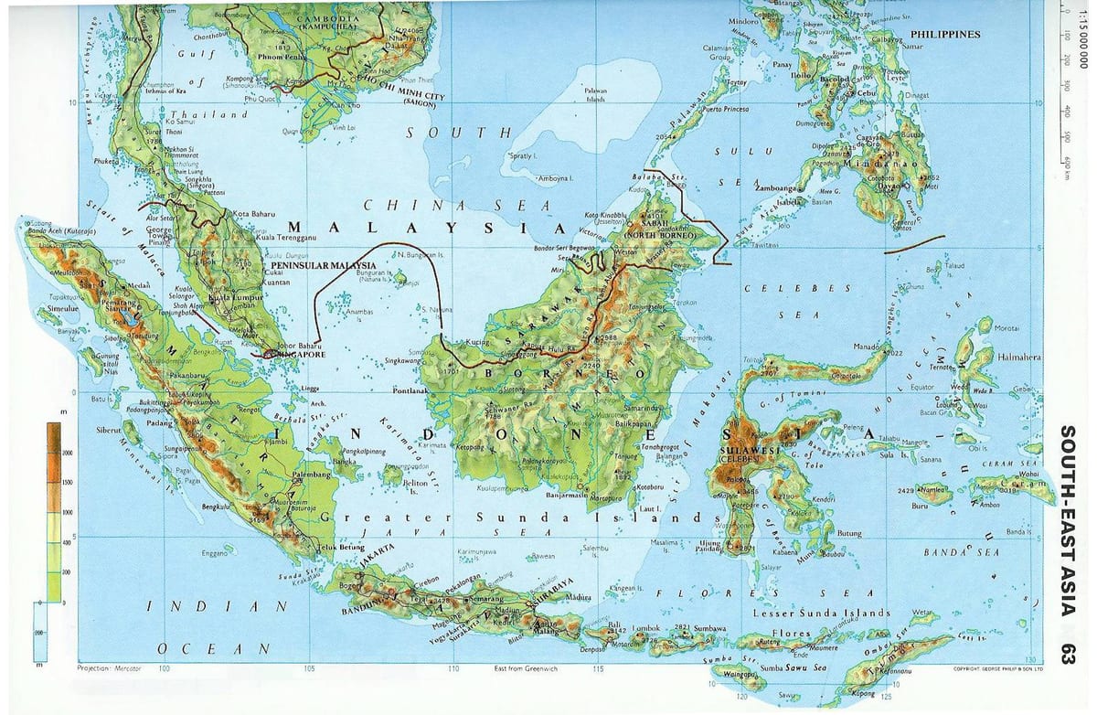 kart Malayziya topoqrafik