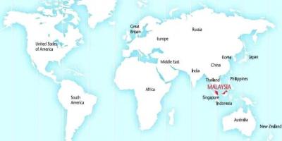 Dünyanın xəritəsi gösteren Malayziya