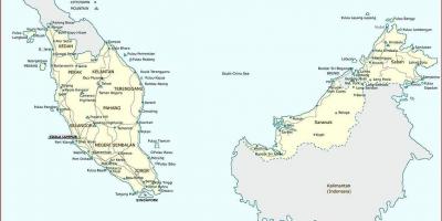 Malayziya şəhərin xəritəsi 